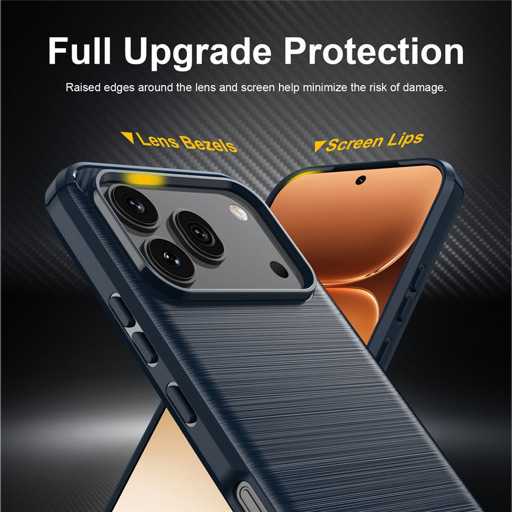 Husa de protectie Techsuit Carbon Silicone compatibil cu Honor 600 / 600 Pro, Albastru