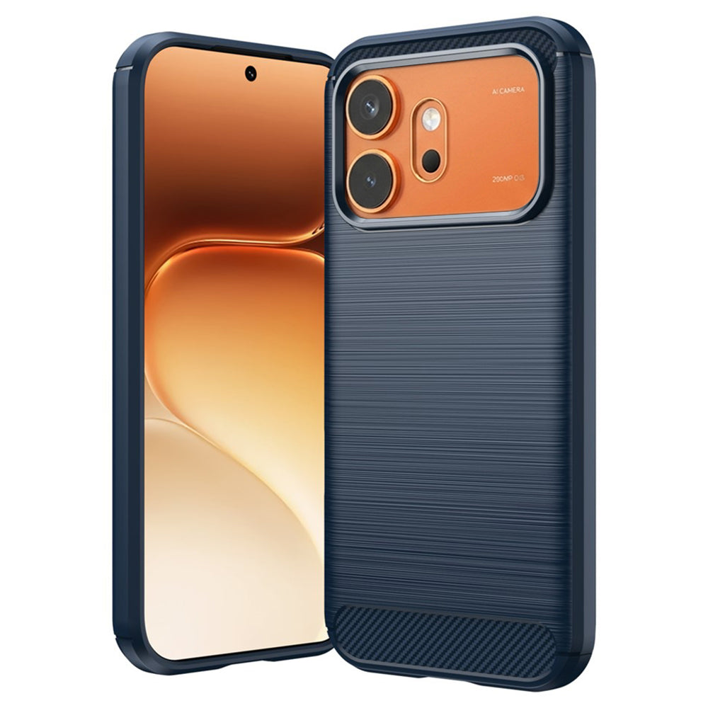 Husa de protectie Techsuit Carbon Silicone compatibil cu Honor 600 / 600 Pro, Albastru
