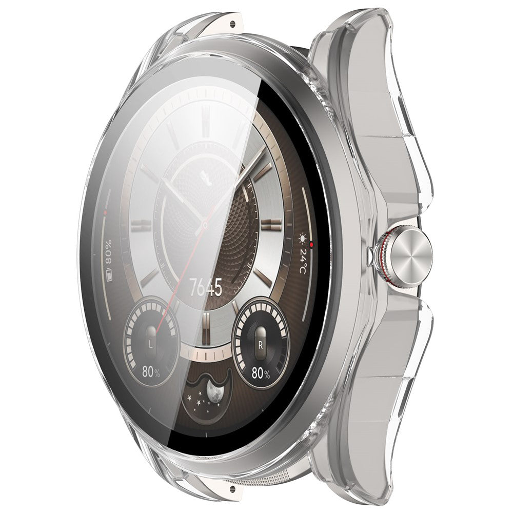 Husa + Folie smartwatch Techsuit compatibil cu Huawei Watch Buds 2, Transparent