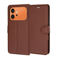 Husa de protectie Techsuit Leather Folio compatibil cu Honor 600 / 600 Pro, Maro