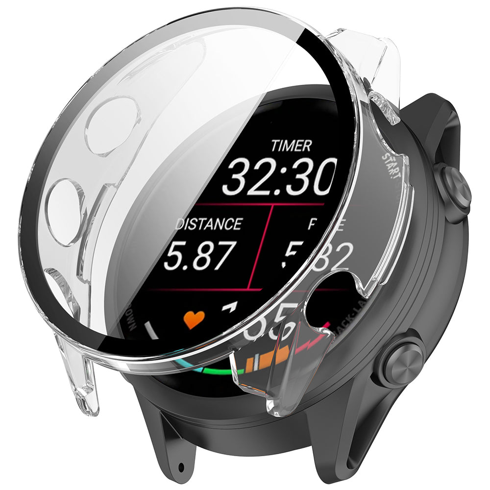 Husa + Folie smartwatch Garmin compatibil cu Forerunner 70 / Forerunner 170, Transparent