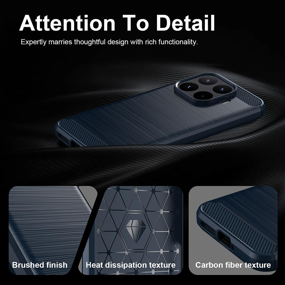 Husa de protectie Techsuit Carbon Silicone compatibil cu Xiaomi 17T Pro, Albastru