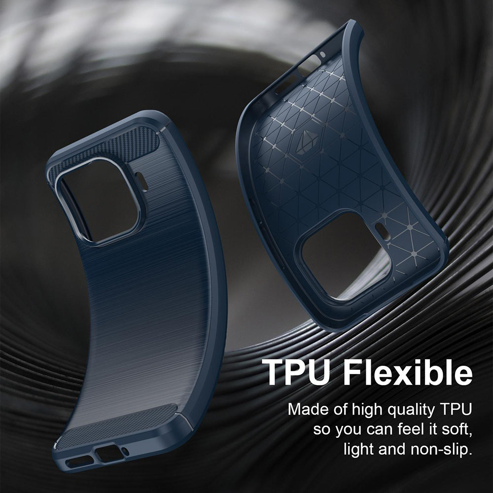 Husa de protectie Techsuit Carbon Silicone compatibil cu Xiaomi 17T Pro, Albastru