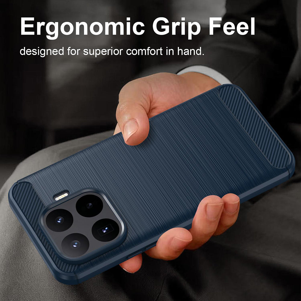 Husa de protectie Techsuit Carbon Silicone compatibil cu Xiaomi 17T Pro, Albastru