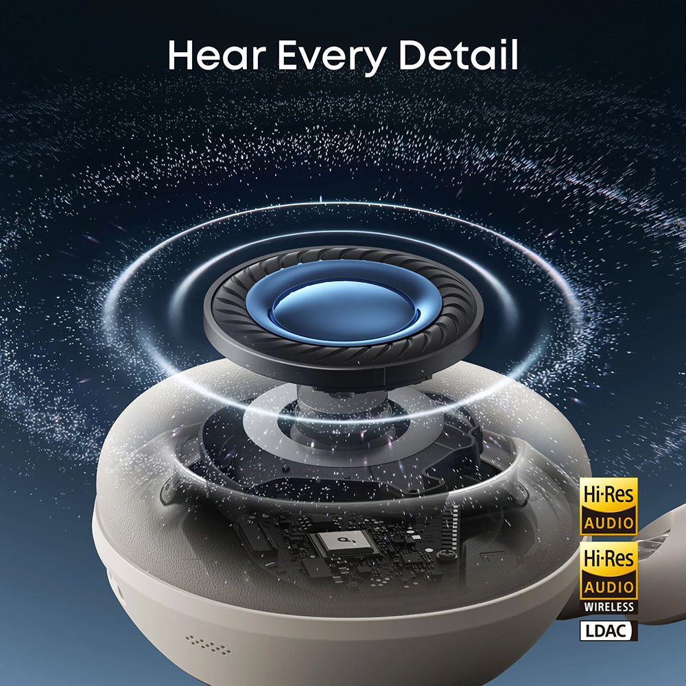 Casti Bluetooth Anker SoundCore Space 2 (D1402G21), ANC LDAC, Alb