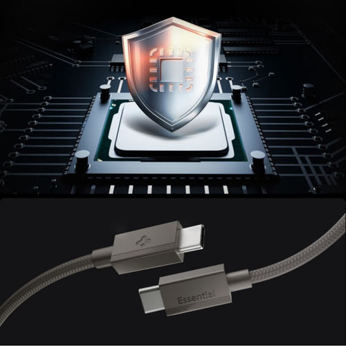 Cablu pentru Alimentare Type-C, 60W, 480Mbps - Spigen Essential EB6015CC (ACA10418) - Gunmetal