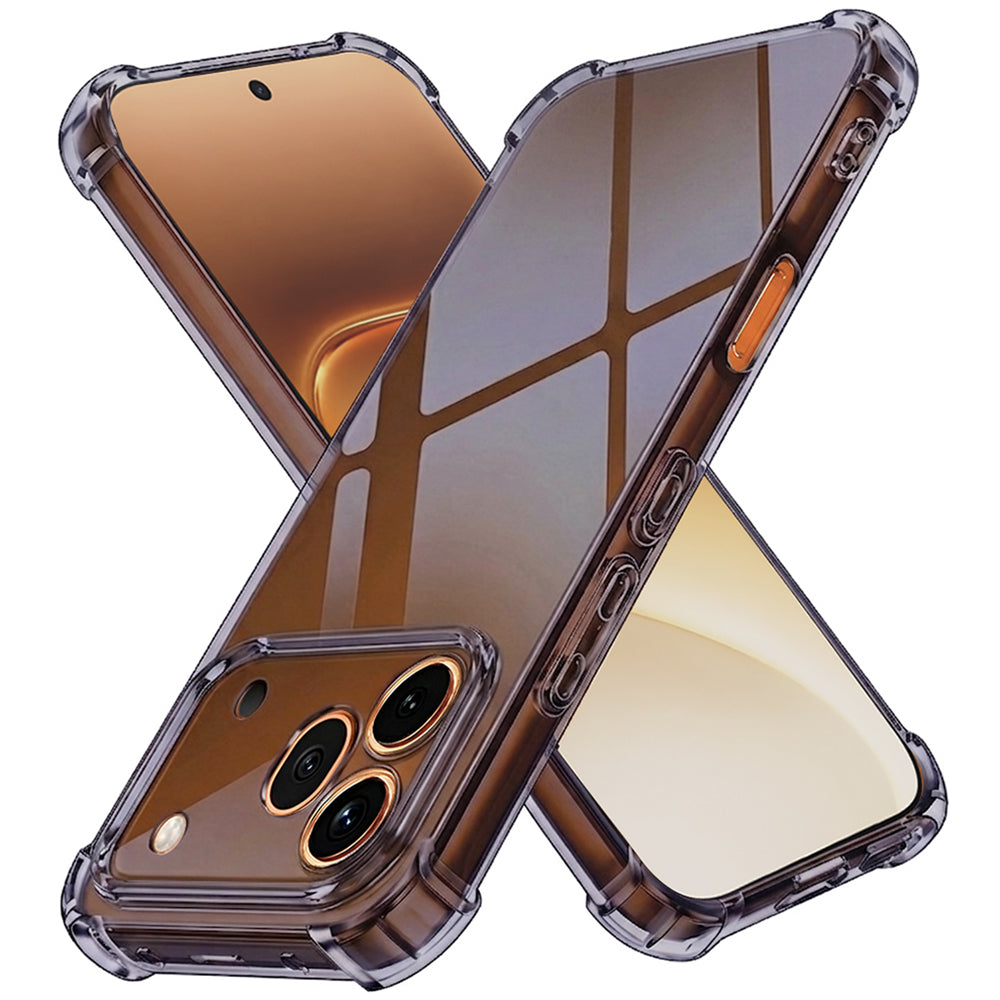 Husa de protectie Techsuit Shockproof Clear Silicone compatibil cu Honor 600 Pro, Negru Fumuriu