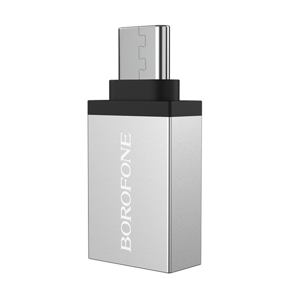 Adaptor Borofone OTG (BV3), USB-C la USB-A, Argintiu
