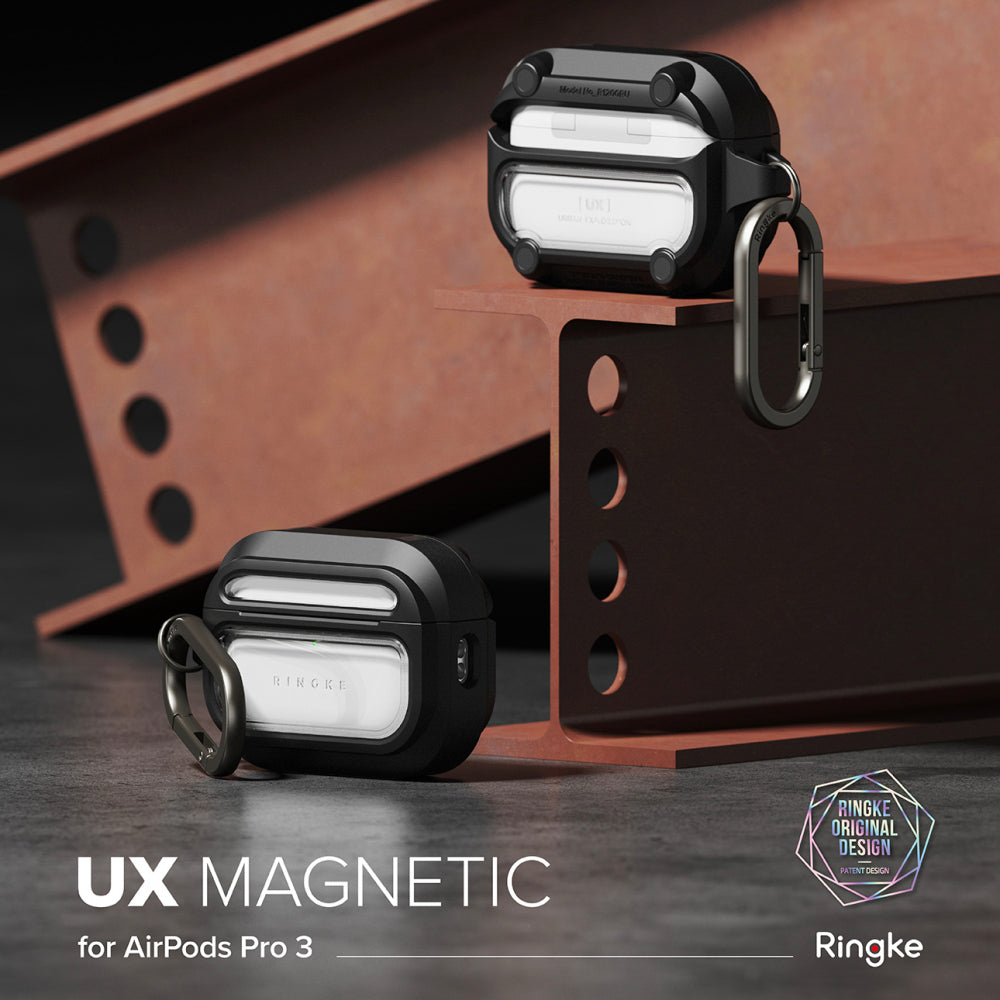 Husa Casti Ringke UX Magnetic AirPods Pro 3, Policarbonat, Transparent
