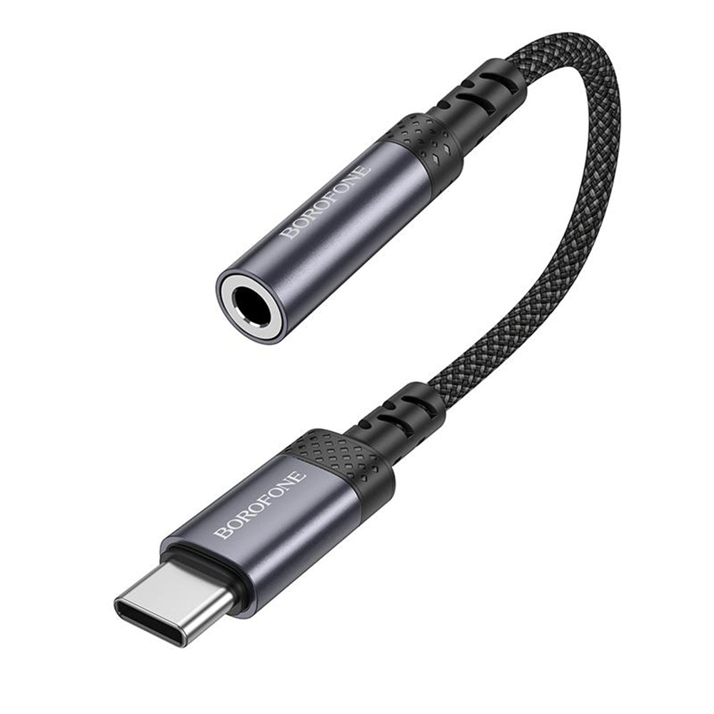 Adaptor Borofone USB-C la Jack 3.5mm (BV24), DAC Chip, Gri