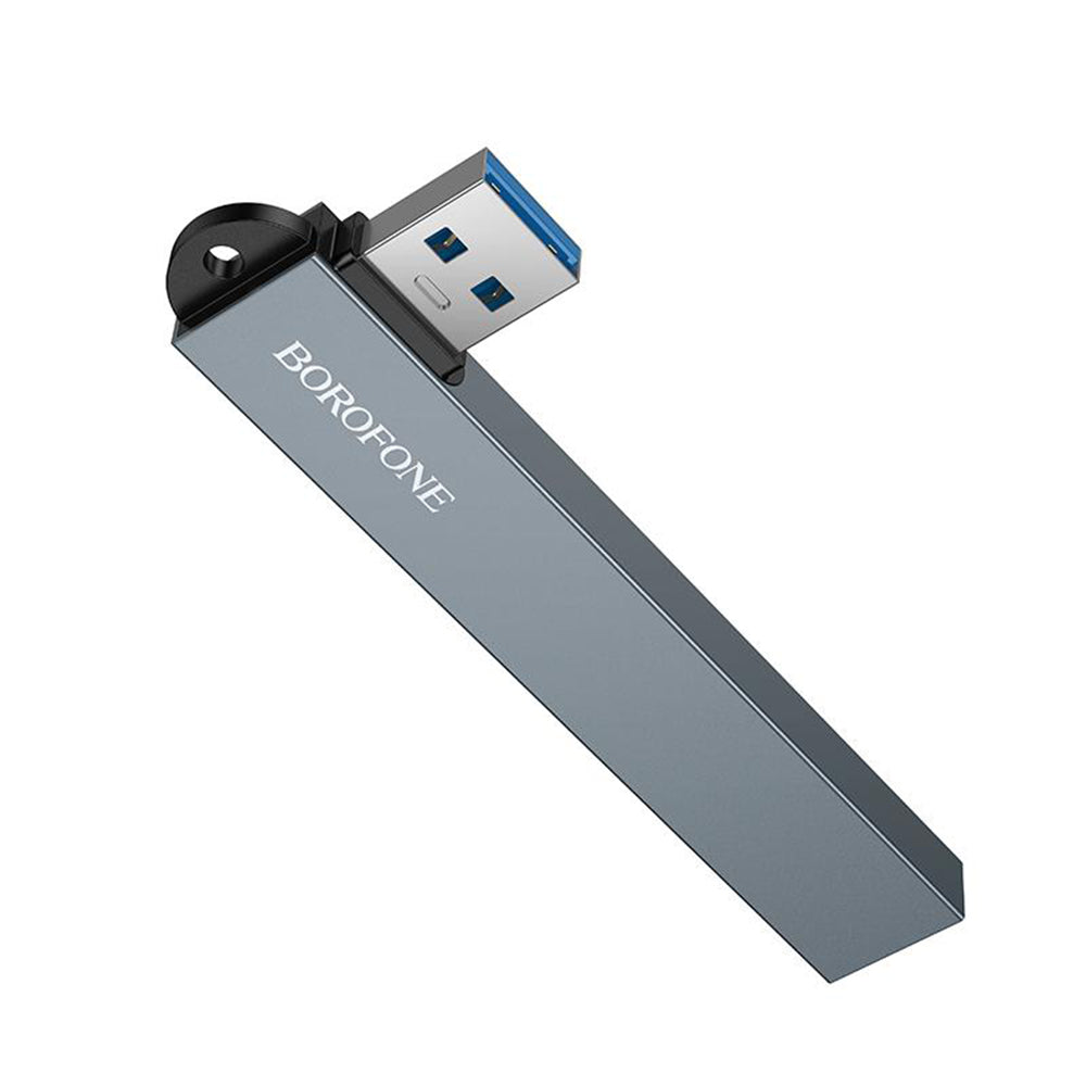 Hub Borofone FH1, USB 3x USB 2.0 + USB 3.0, Gri