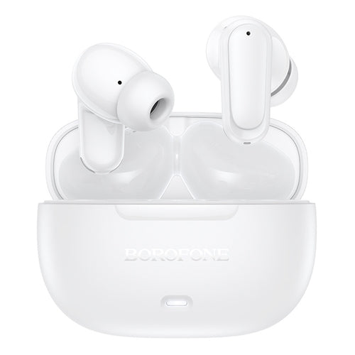 Casti Borofone Mellow (BW96), Bluetooth V6.0, ANC + ENC, Alb