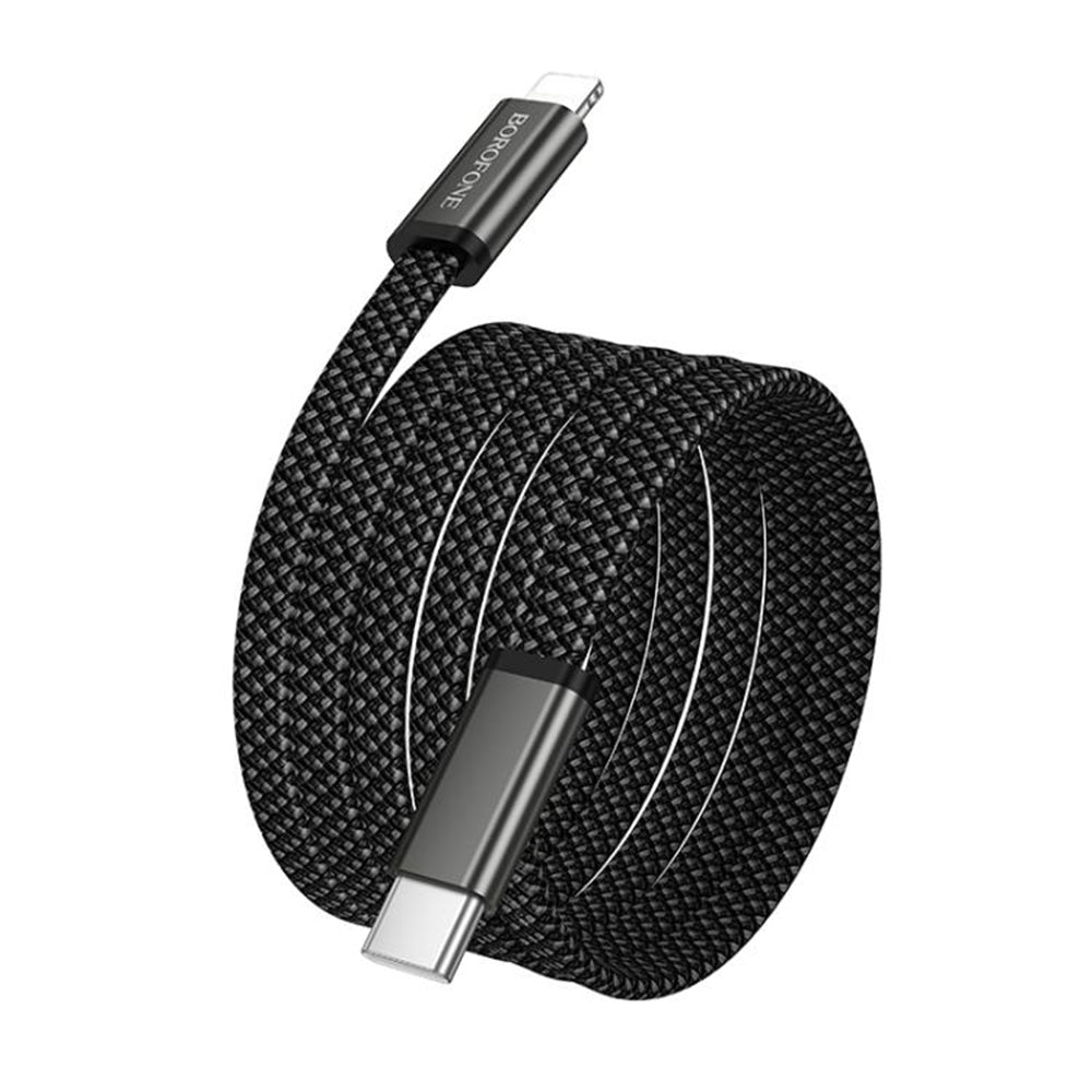 Cablu Borofone Peace (BX124), USB-C la Lightning, 30W, 1m, Negru