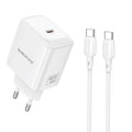 Incarcator Borofone (BN33), USB-C, PD 40W, GaN, Alb