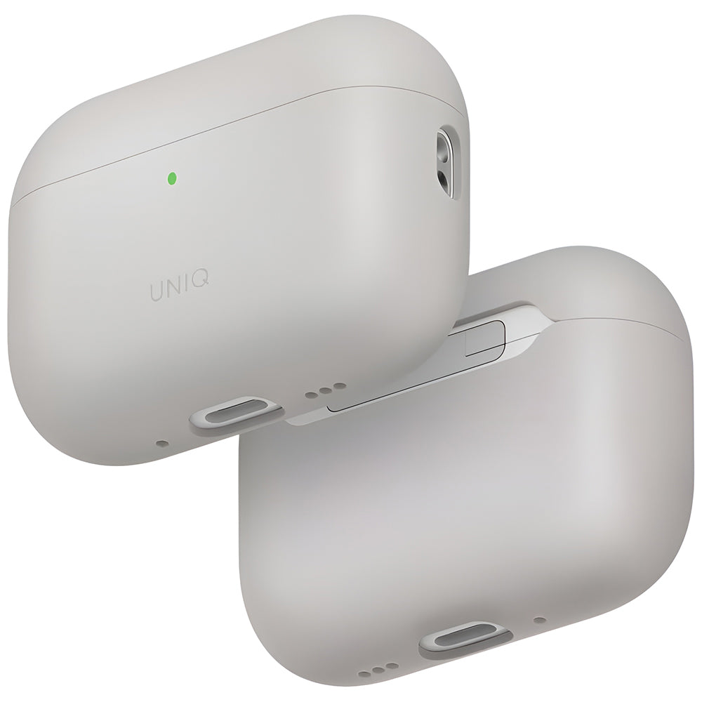 Husa Casti UNIQ Lino Hybrid (AirPods Pro 3), Silicon, Bej