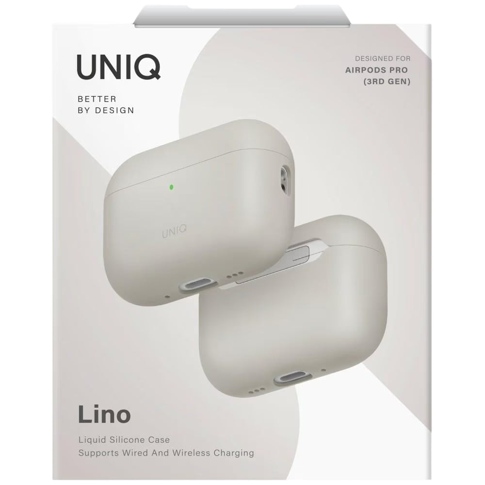 Husa Casti UNIQ Lino Hybrid (AirPods Pro 3), Silicon, Bej