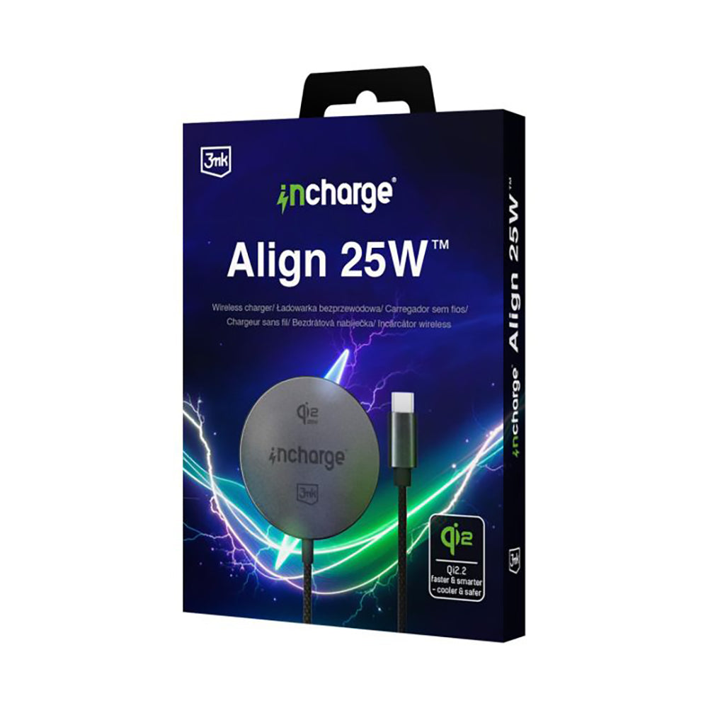 Incarcator 3mk incharge® Align, MagSafe, 25W, Qi2.2, Negru