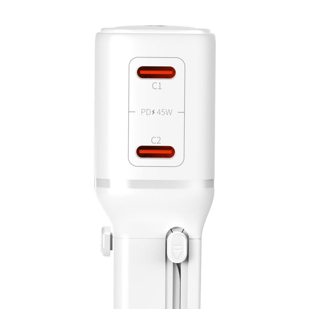 Adaptor 3mk incharge® Globe 45W, 2x USB-C, Alb