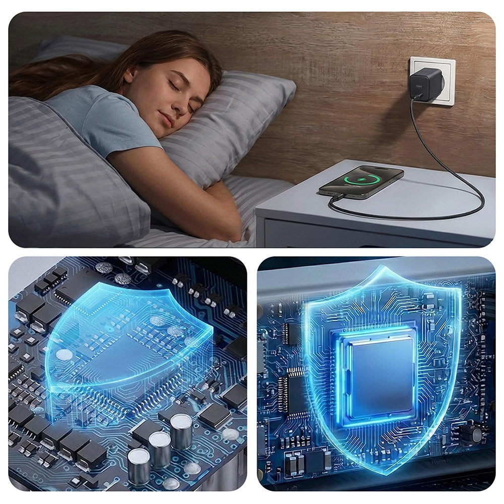 Incarcator 3mk Hyper, 2x USB-C, PD 45W, GaN, Negru