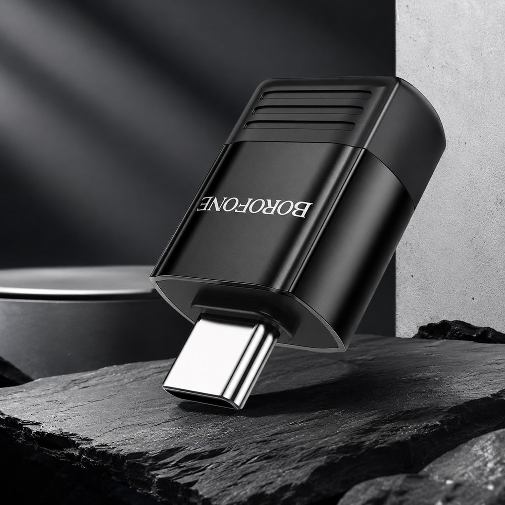 Adaptor Borofone OTG (BV18), USB-C la USB 3.0, Incarcare & Transfer, Negru