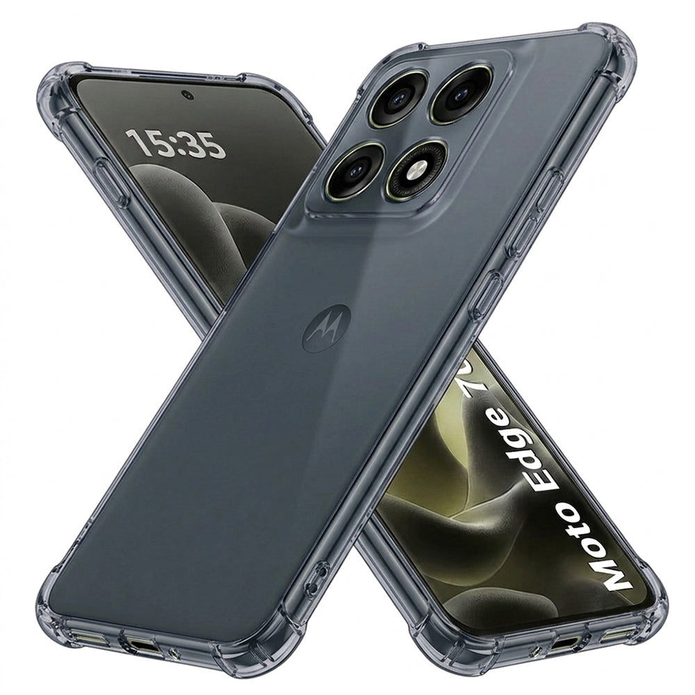 Husa de protectie Techsuit Shockproof Clear Silicone compatibil cu Motorola Edge 70 Pro, Fumuriu