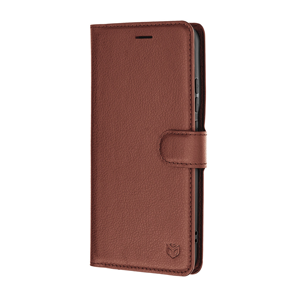 Husa de protectie Techsuit Leather Folio compatibil cu Motorola Edge 70 Pro, Maro