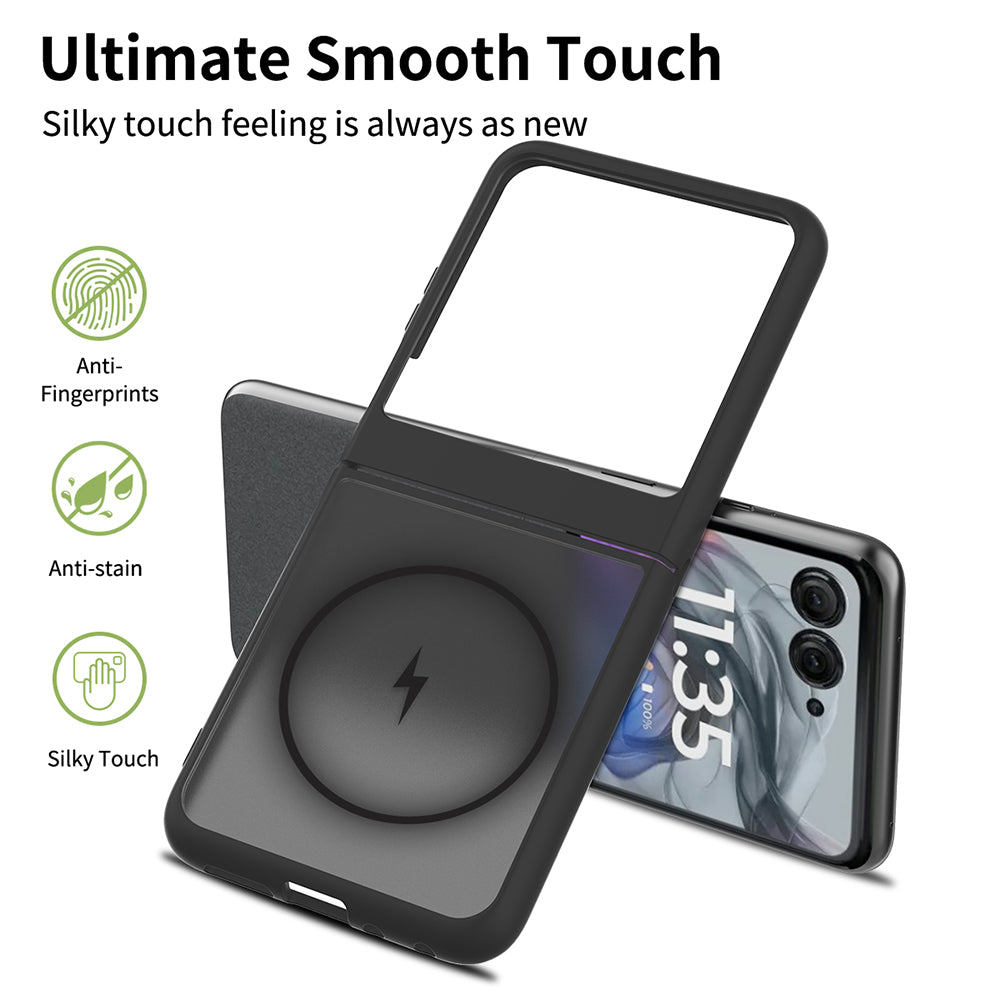 Husa de protectie Techsuit PureFrost MagSafe compatibil cu Motorola Razr 50 Ultra / Motorola Razr 70 Plus, Negru Frost