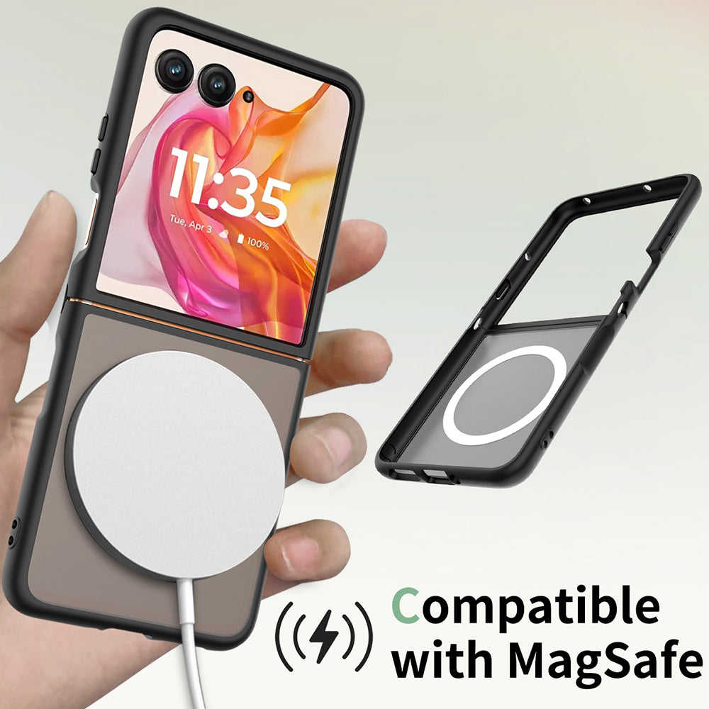Husa de protectie Techsuit PureFrost MagSafe compatibil cu Motorola Razr 50 Ultra / Motorola Razr 70 Plus, Negru Frost