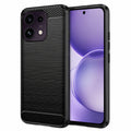 Husa de protectie Techsuit Carbon Silicone compatibil cu Oppo Reno16 F / Reno16 FS, Negru