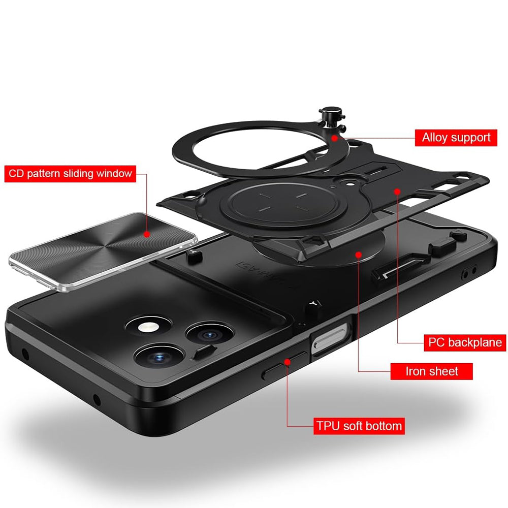 Husa de protectie Techsuit CamGuard Pro compatibil cu Honor X8d, Negru