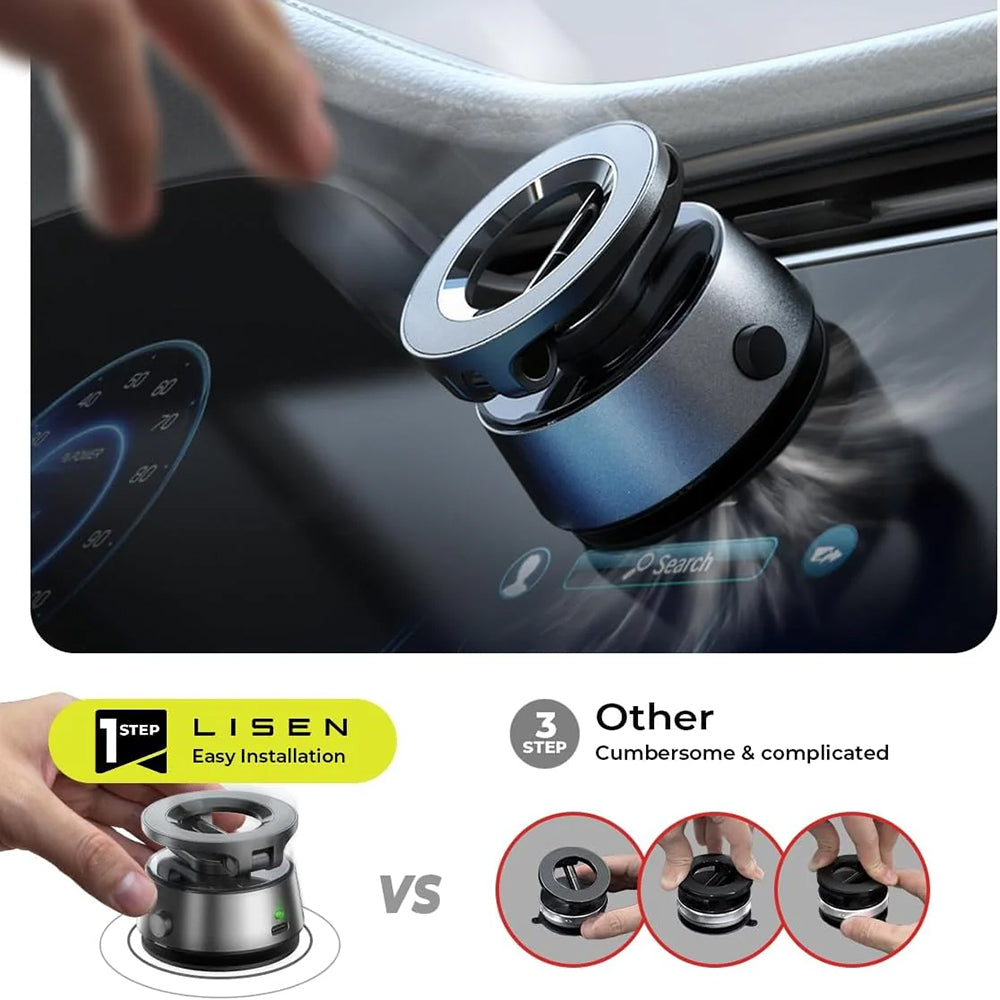 Suport Auto Lisen A690 (YL0225060004), Rotire 360°, MagSafe, Gri