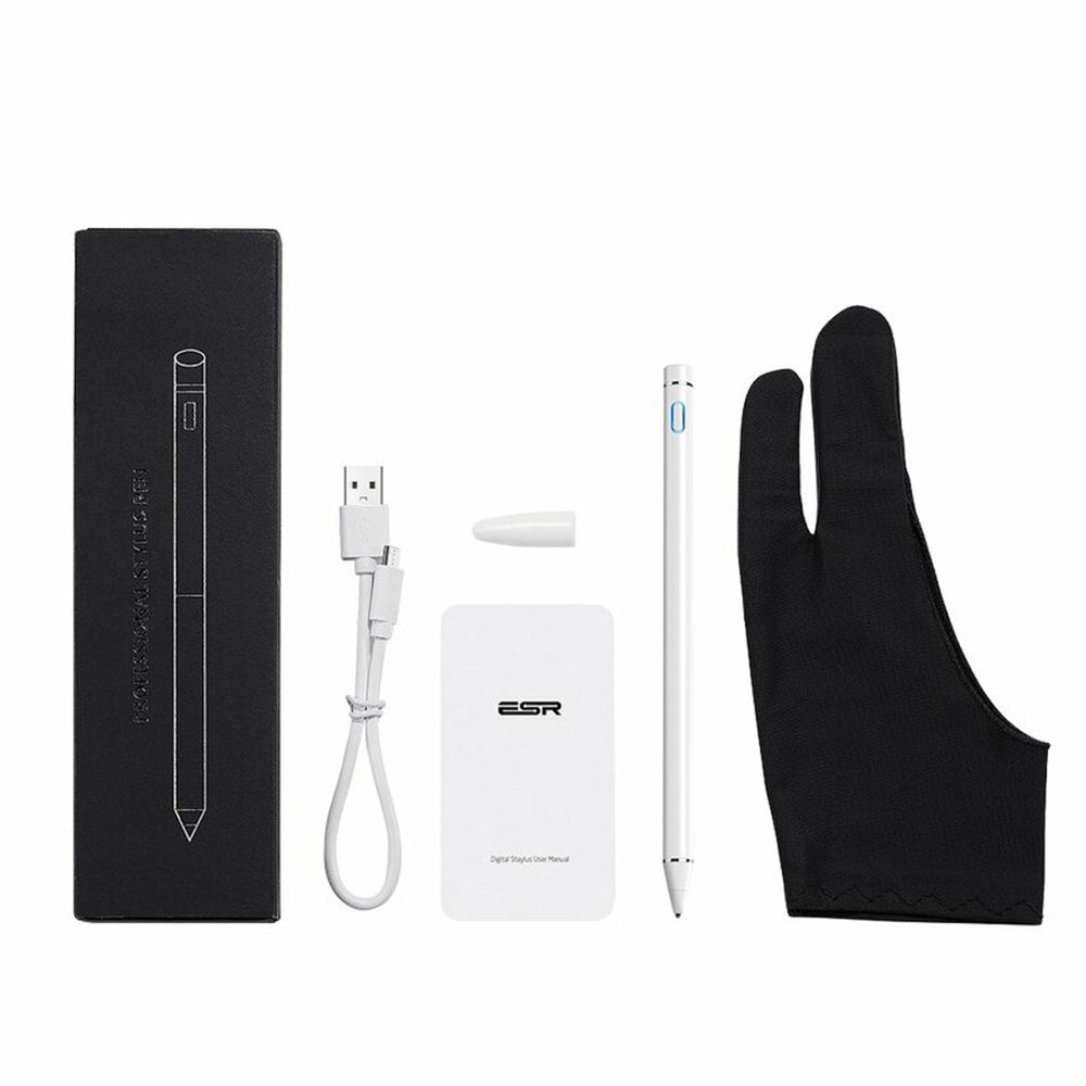 ESR - Stylus Pen Digital (K838) - for Android, iOS, Windows, with Micro-USB Cable - White