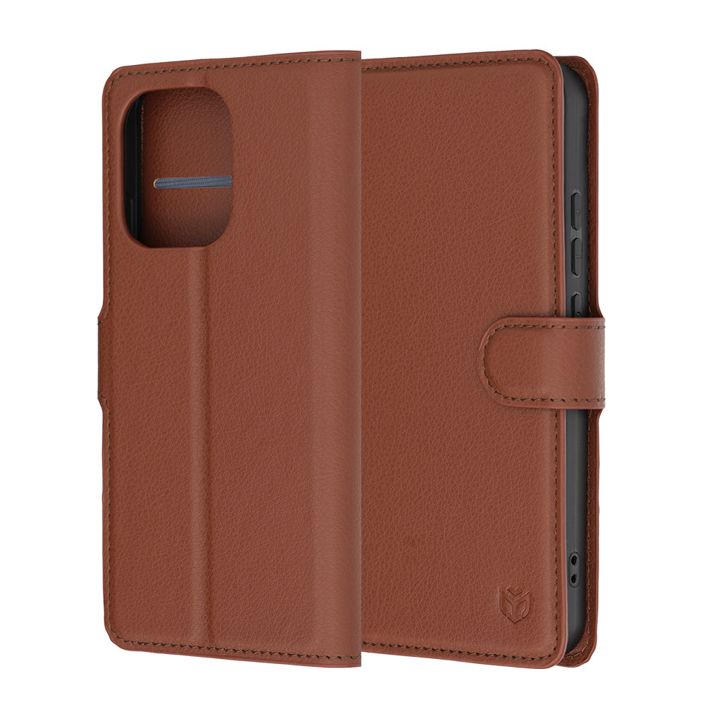 Husa de protectie Techsuit Leather Folio compatibil cu Oppo Reno16 F / Reno16 FS, Maro