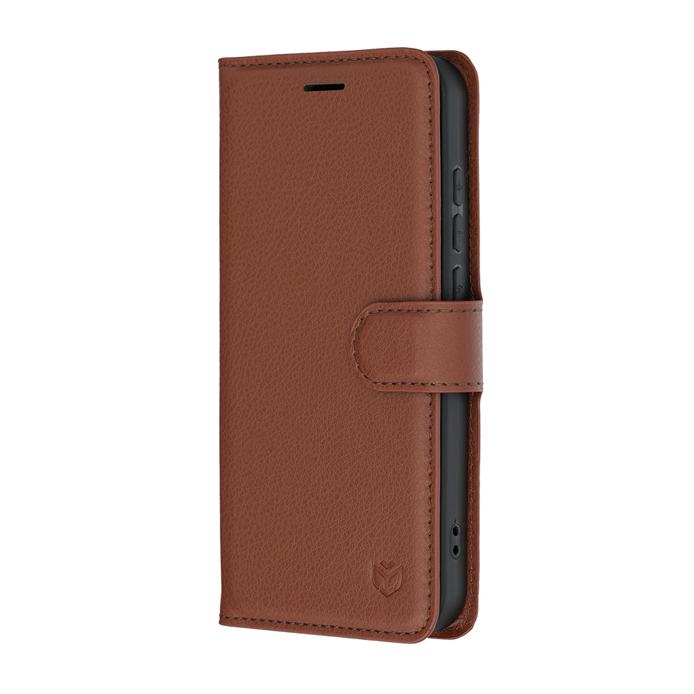 Husa de protectie Techsuit Leather Folio compatibil cu Oppo Reno16, Maro