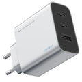 Incarcator Cuktech (A15C-EU), 2x USB-C + USB-A, 65W, GaN, Alb
