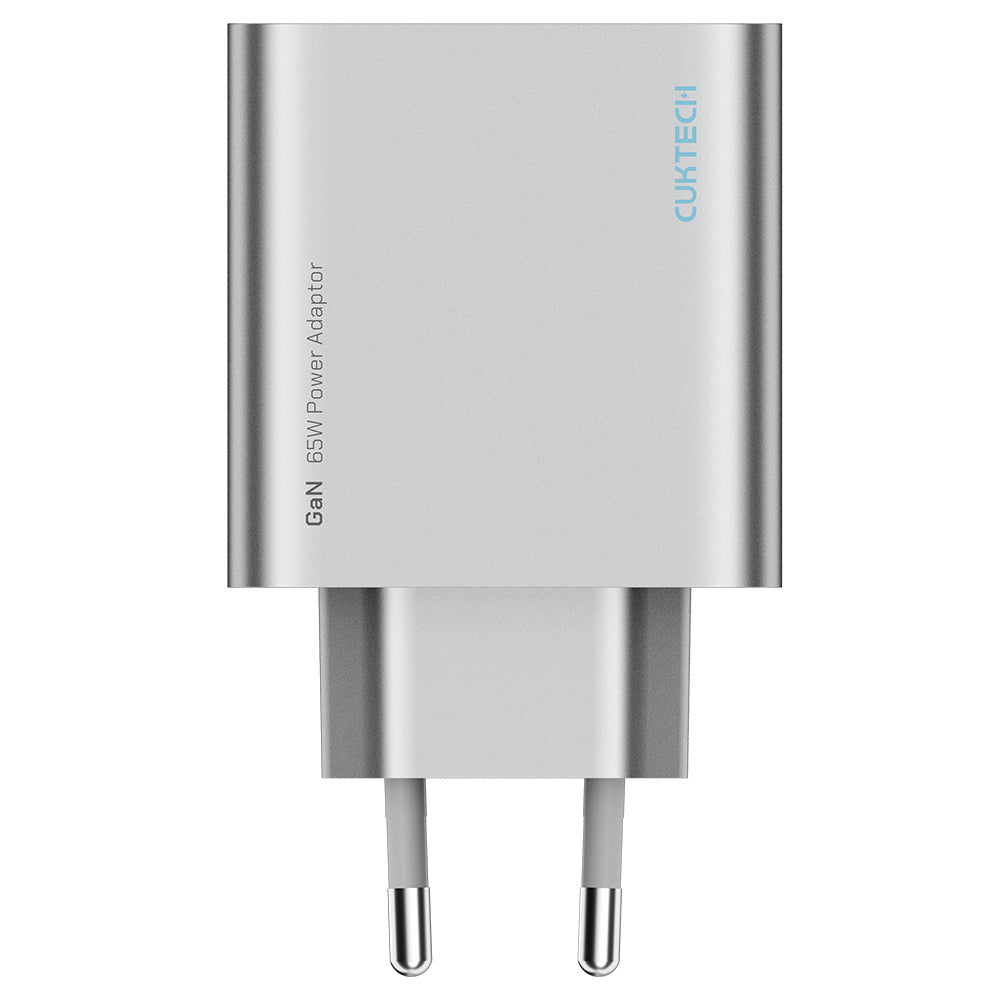 Incarcator Cuktech (A15C-EU), 2x USB-C + USB-A, 65W, GaN, Alb