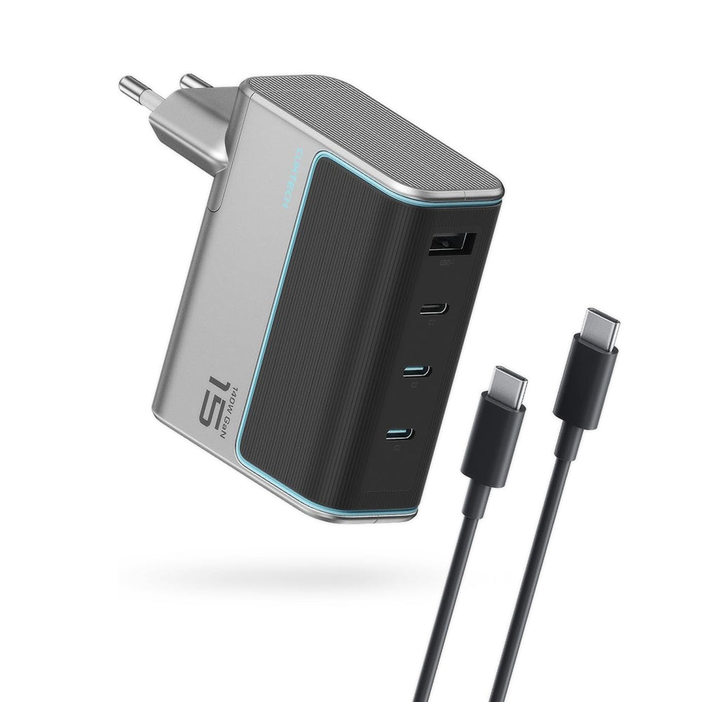 Incarcator Cuktech (AD1404UEU), 3x USB-C, 140W, Negru