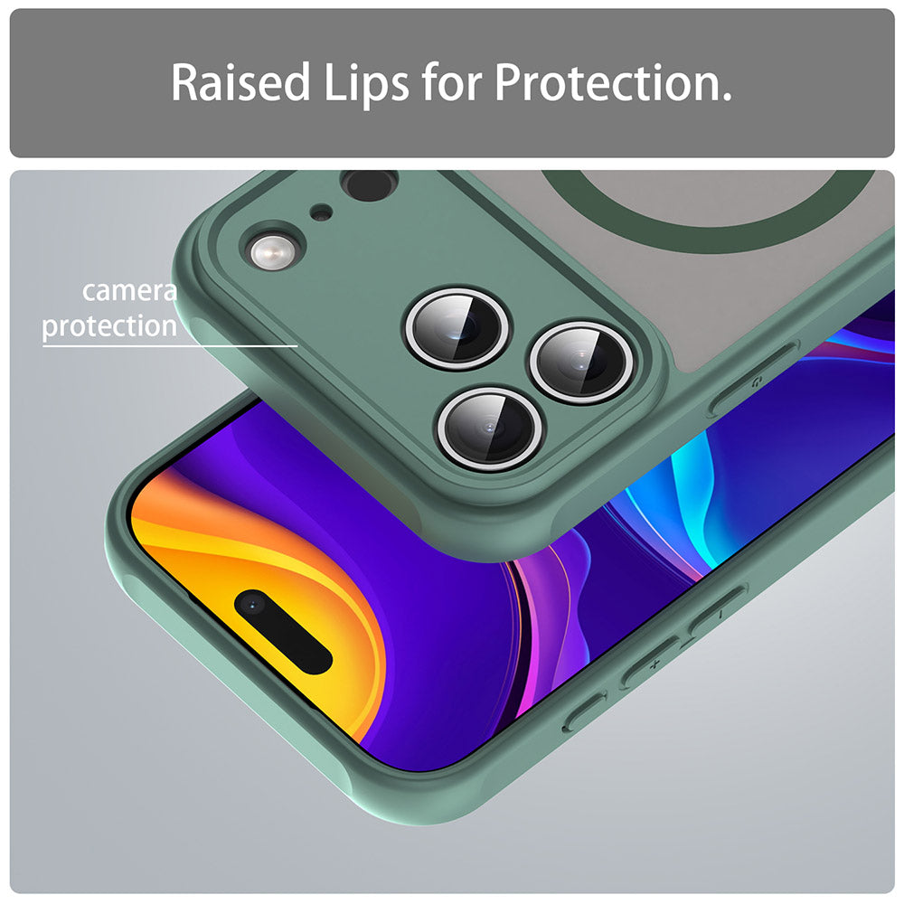 Husa de protectie Techsuit HaloFrost II MagSafe compatibil cu iPhone 18 Pro / iPhone 17 Pro, Verde