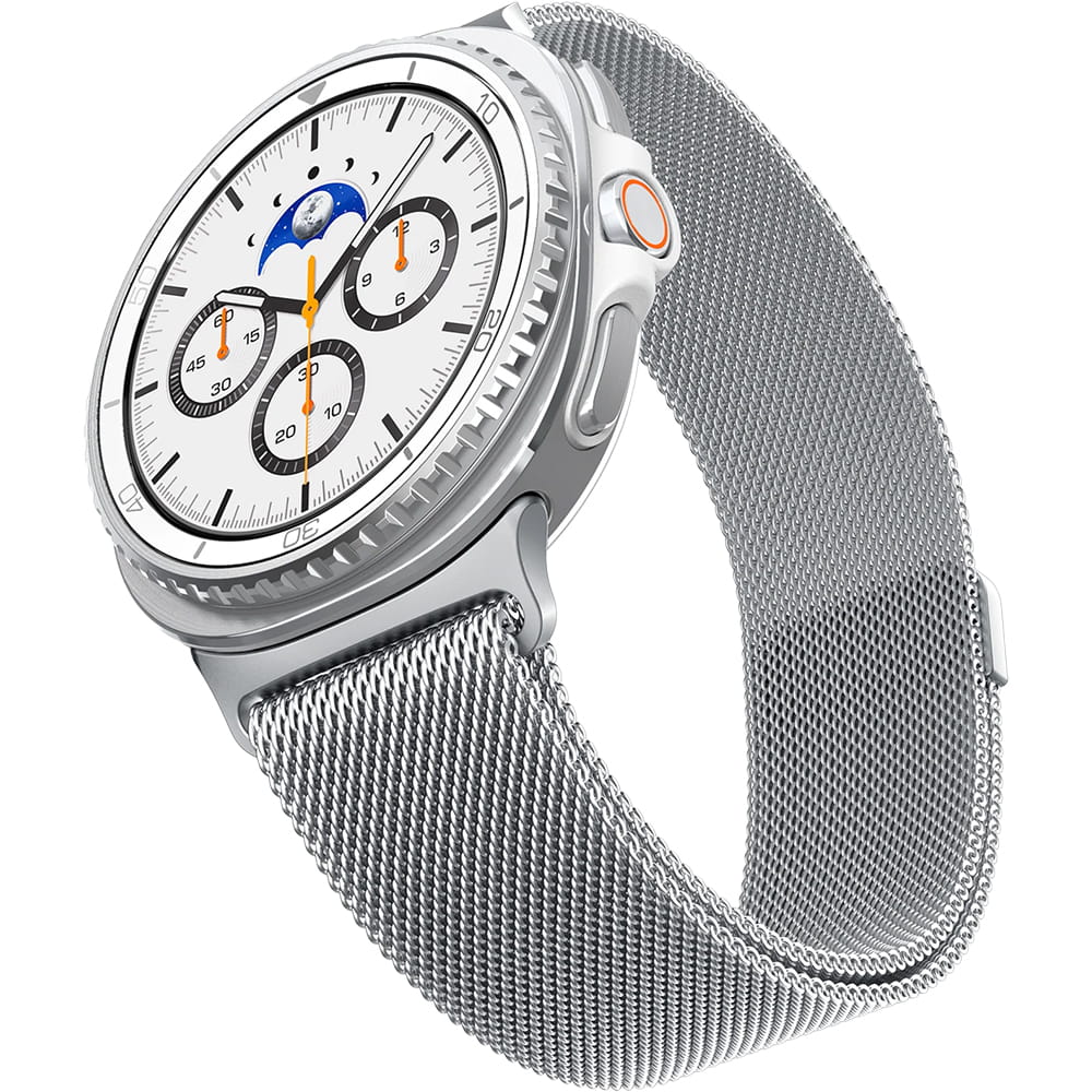 Curea smartwatch Spigen Metal Fit compatibil cu Samsung Galaxy Watch9 / Watch8 / Watch8 Classic, Argintiu