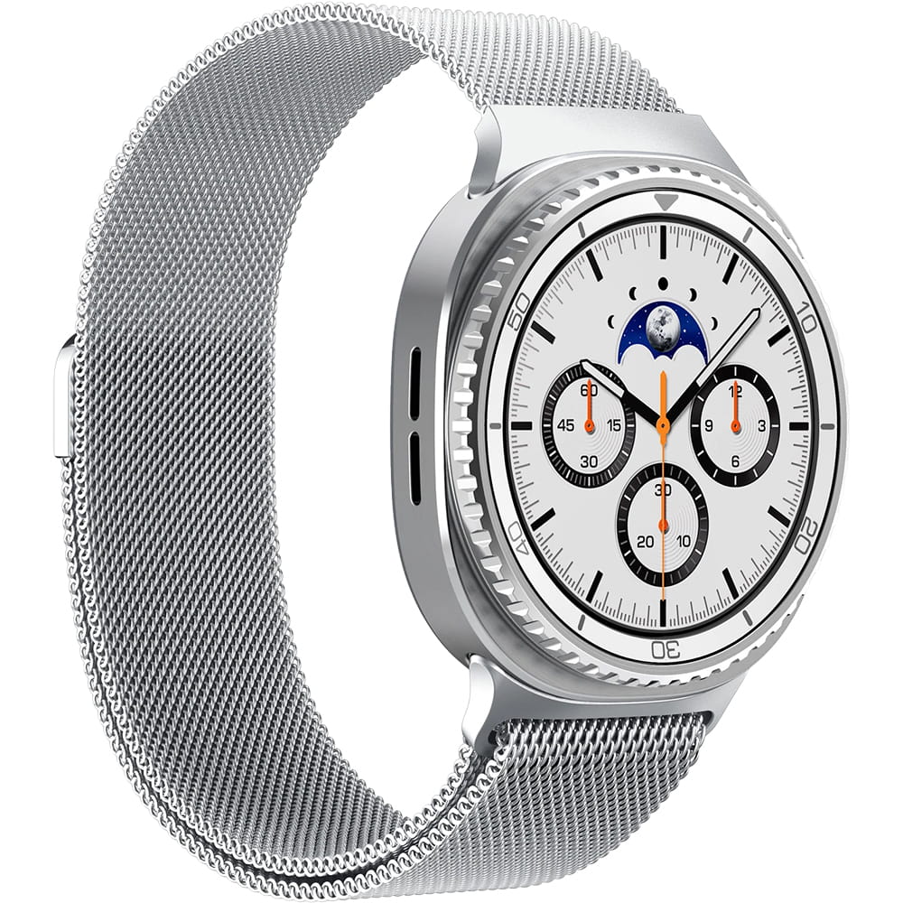 Curea smartwatch Spigen Metal Fit compatibil cu Samsung Galaxy Watch9 / Watch8 / Watch8 Classic, Argintiu