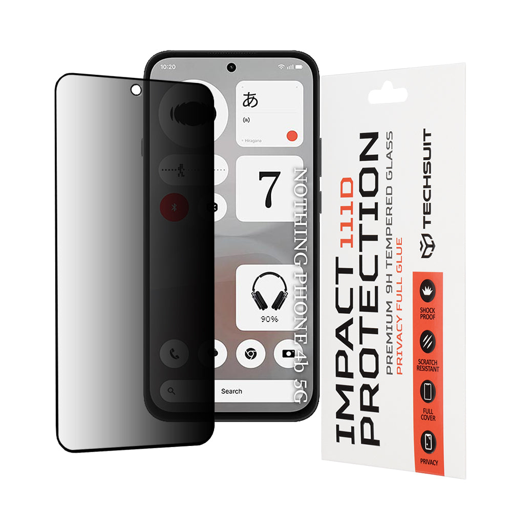 Folie de protectie Techsuit 111D Privacy Full Glue compatibil cu Nothing Phone (4b), Negru