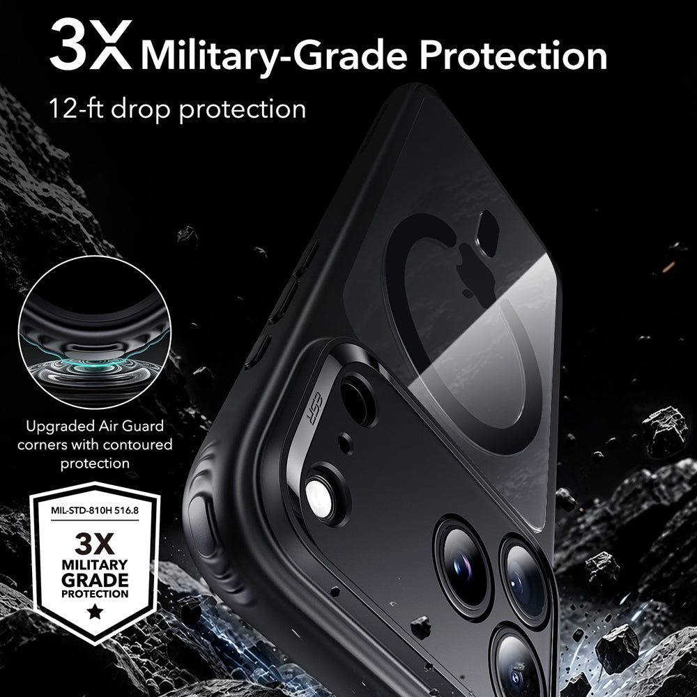 Husa de protectie ESR compatibil cu iPhone 18 Pro, Negru/Transparent