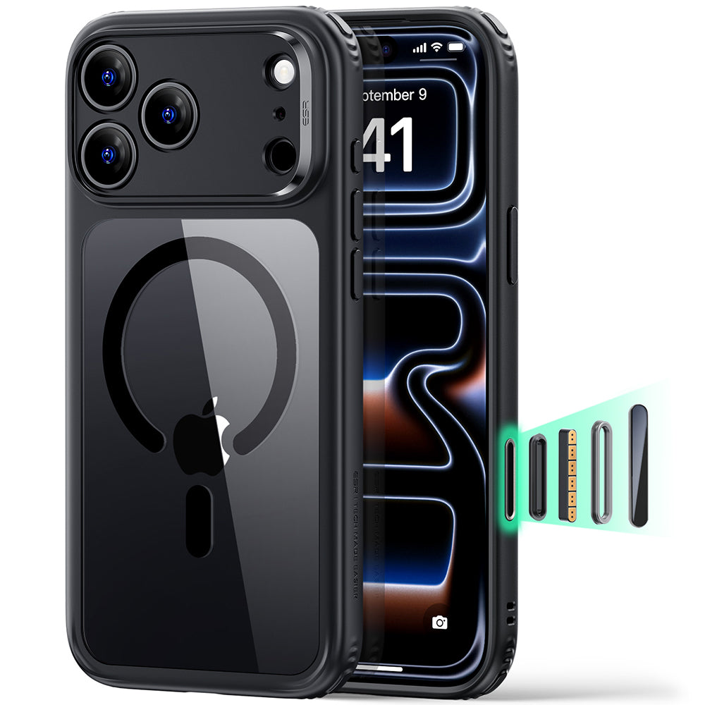 Husa de protectie ESR compatibil cu iPhone 18 Pro, Negru/Transparent