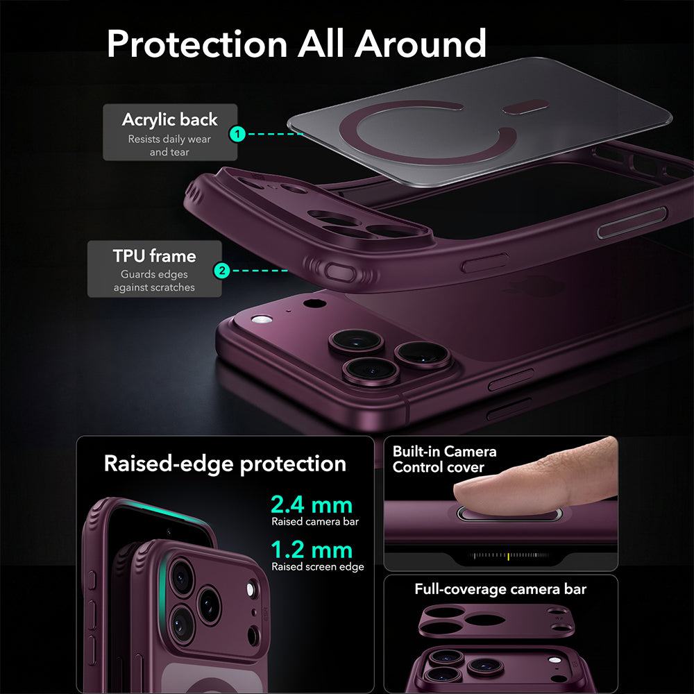 Husa de protectie ESR compatibil cu iPhone 17 Pro Max / iPhone 18 Pro Max, Bordo