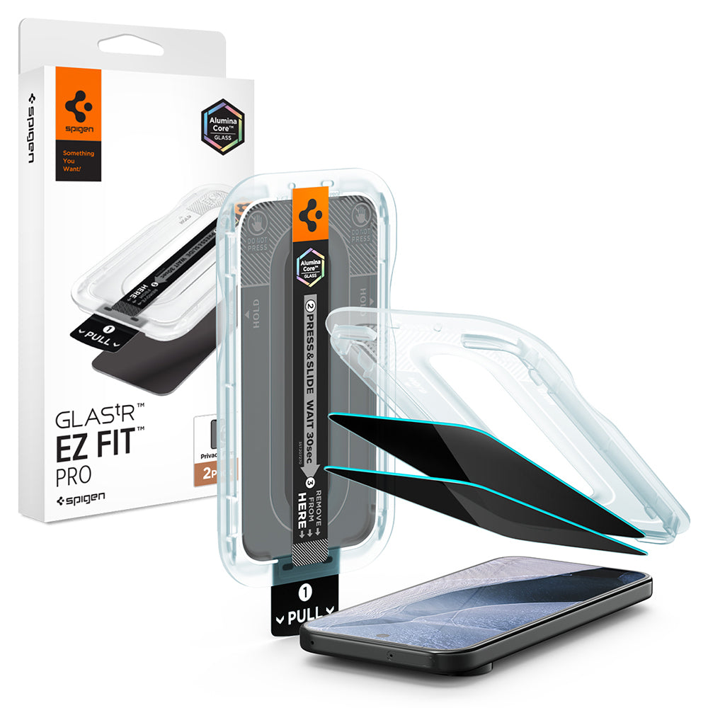 Folie de protectie Spigen Glas.tR EZ-FIT Pro compatibil cu Google Pixel 11 Pro XL / 10 Pro XL / 9 Pro XL, Privacy