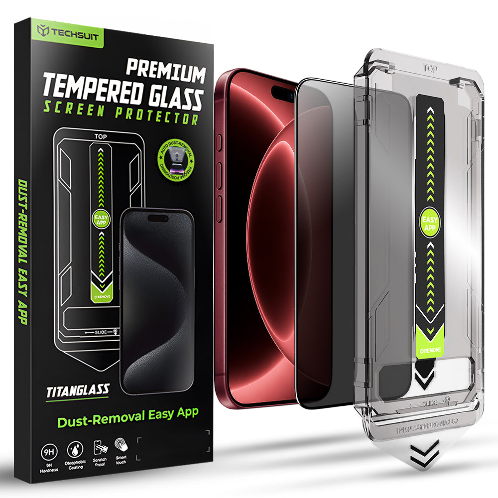 Folie de protectie Techsuit TitanGlass FullCover compatibil cu iPhone 18 Pro Max, Privacy