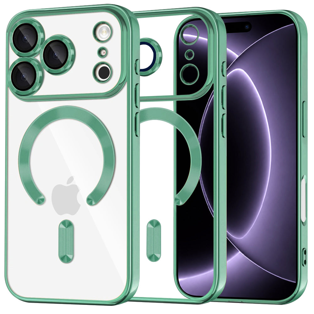 Husa de protectie Techsuit Luxury Crystal MagSafe compatibil cu iPhone 18 Pro / iPhone 17 Pro, Verde deschis
