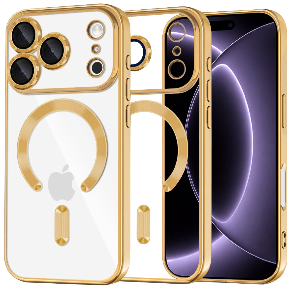 Husa de protectie Techsuit Luxury Crystal MagSafe compatibil cu iPhone 18 Pro / iPhone 17 Pro, Auriu