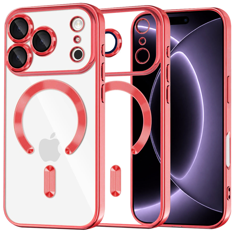 Husa de protectie Techsuit Luxury Crystal MagSafe compatibil cu iPhone 18 Pro / iPhone 17 Pro, Roșu