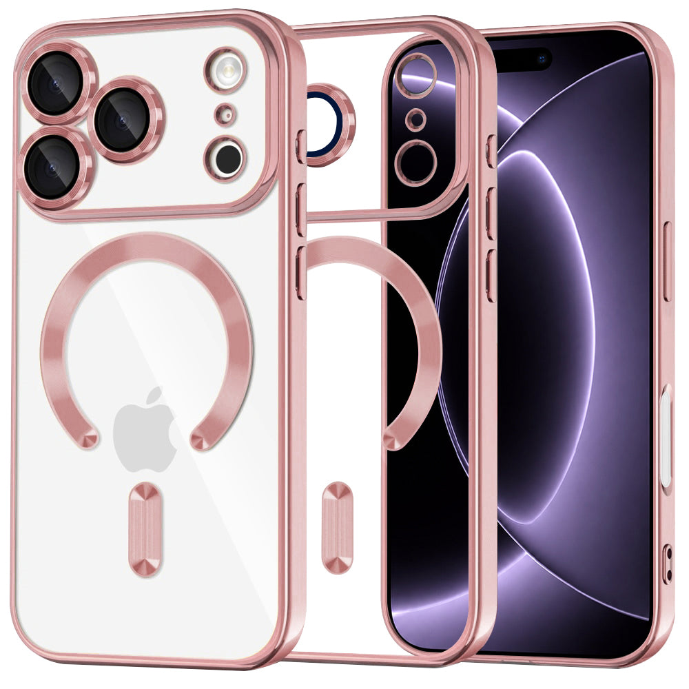 Husa de protectie Techsuit Luxury Crystal MagSafe compatibil cu iPhone 18 Pro / iPhone 17 Pro, Roz